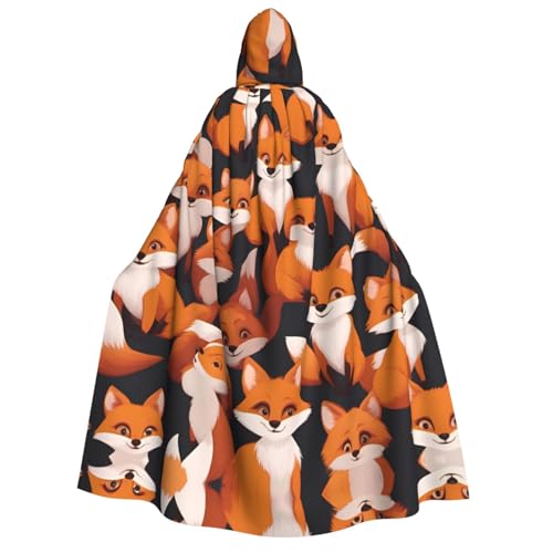 PHAYAH Lots Of Cartoon Little Foxes Halloween Adult Hooded Cape Hooded Robe Women'S Mens Halloween Dress Up Party Cosplay Costumes von PHAYAH