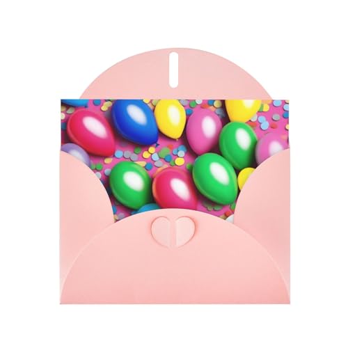 PHAYAH Luftballons Konfetti Urlaubskarten (10 Stück) mit rosa Umschlägen, geeignet für Hochzeitstage und Partyeinladungen von PHAYAH