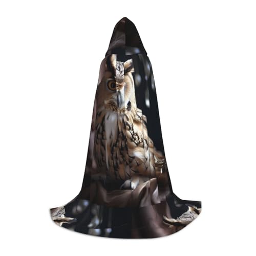 PHAYAH Nette Eule Muster Kapuzenponcho Unisex Weihnachten Hoodie für Cosplay Halloween Kostüm Party Maskerade S von PHAYAH
