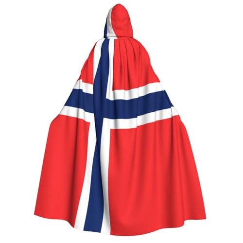 PHAYAH Norwegische Flagge, Halloween, Erwachsenen-Kapuzenumhang mit Kapuze, Bademantel für Damen, Herren, Halloween, Verkleidungsparty, Cosplay-Kostüme PHAYAH Norwegische Flagge, Halloween, Erwachsenen-Kapuzenumhang mit Kapuze, Bademantel für Damen, Herren, Halloween, Verkleidungsparty, Cosplay-Kostüme von PHAYAH