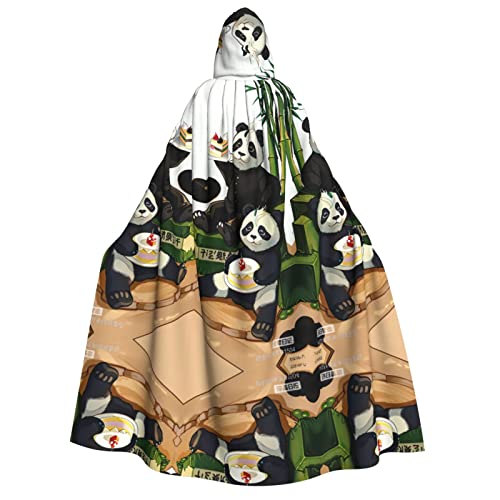 PHAYAH Pandas Of Father And Son Halloween Adult Hooded Cape Hooded Robe Women'S Mens Halloween Dress Up Party Cosplay Costumes von PHAYAH