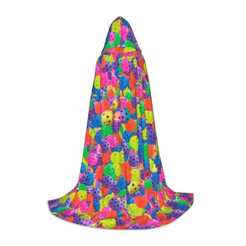 PHAYAH Pickleball-Bälle, buntes Muster, Kapuzenponcho mit Kapuze, Unisex, Weihnachts-Kapuzenpullover für Cosplay, Halloween, Kostüm, Party, Maskerade, Größe L PHAYAH Pickleball-Bälle, buntes Muster, Kapuzenponcho mit Kapuze, Unisex, Weihnachts-Kapuzenpullover für Cosplay, Halloween, Kostüm, Party, Maskerade, Größe L von PHAYAH
