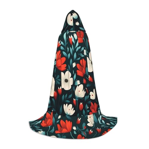 PHAYAH Pretty Little Blumenmuster, Kapuzenponcho mit Kapuze, Unisex, Weihnachten, für Cosplay, Halloween, Kostüm, Party, Maskerade, Größe S PHAYAH Pretty Little Blumenmuster, Kapuzenponcho mit Kapuze, Unisex, Weihnachten, für Cosplay, Halloween, Kostüm, Party, Maskerade, Größe S von PHAYAH