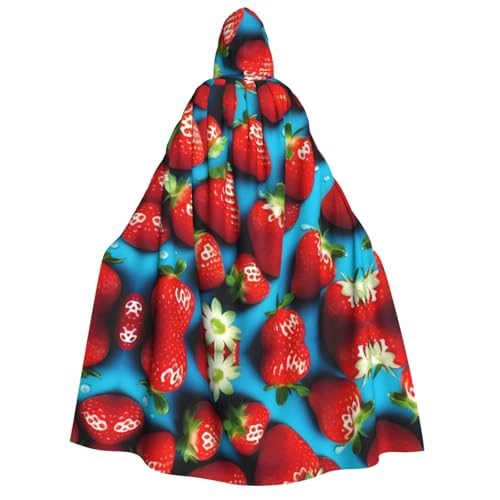PHAYAH Roter Erdbeer-Halloween-Umhang mit Kapuze für Erwachsene, für Damen, Herren, Halloween, Verkleidung, Party, Cosplay-Kostüme PHAYAH Roter Erdbeer-Halloween-Umhang mit Kapuze für Erwachsene, für Damen, Herren, Halloween, Verkleidung, Party, Cosplay-Kostüme von PHAYAH
