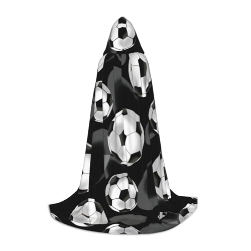 PHAYAH Schwarzer Fußball-Umhang mit Kapuze, für Damen, Herren, Halloween, Party, Cosplay, Kostüme, Größe L PHAYAH Schwarzer Fußball-Umhang mit Kapuze, für Damen, Herren, Halloween, Party, Cosplay, Kostüme, Größe L von PHAYAH