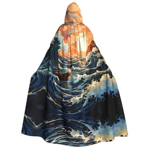 PHAYAH Sea And Sail Halloween Erwachsene Kapuzenumhang Kapuzenmantel Damen Herren Halloween Dress Up Party Cosplay Kostüme von PHAYAH