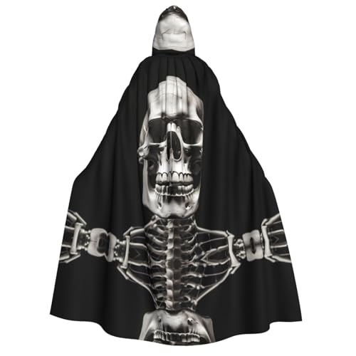 PHAYAH Skelett Halloween Erwachsene Kapuzenumhang Kapuzenmantel Damen Herren Halloween Dress Up Party Cosplay Kostüme von PHAYAH