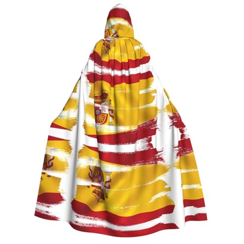 PHAYAH Spanien-Flagge, Halloween, Erwachsenen-Kapuzenumhang mit Kapuze, Bademantel für Damen und Herren, Halloween, Verkleidungsparty, Cosplay-Kostüme von PHAYAH