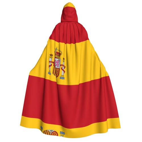 PHAYAH Spanische Flagge, Halloween, Erwachsenen-Kapuzenumhang mit Kapuze, Bademantel für Damen und Herren, Halloween, Verkleidungsparty, Cosplay-Kostüme PHAYAH Spanische Flagge, Halloween, Erwachsenen-Kapuzenumhang mit Kapuze, Bademantel für Damen und Herren, Halloween, Verkleidungsparty, Cosplay-Kostüme von PHAYAH