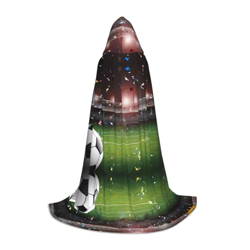 PHAYAH Stadion-Fußball-Arena, Sportmuster, Erwachsenen-Umhang mit Kapuze, für Maskerade, Cosplay, Halloween, Hexenumhang, Weihnachten, Party, Robe, Größe M PHAYAH Stadion-Fußball-Arena, Sportmuster, Erwachsenen-Umhang mit Kapuze, für Maskerade, Cosplay, Halloween, Hexenumhang, Weihnachten, Party, Robe, Größe M von PHAYAH
