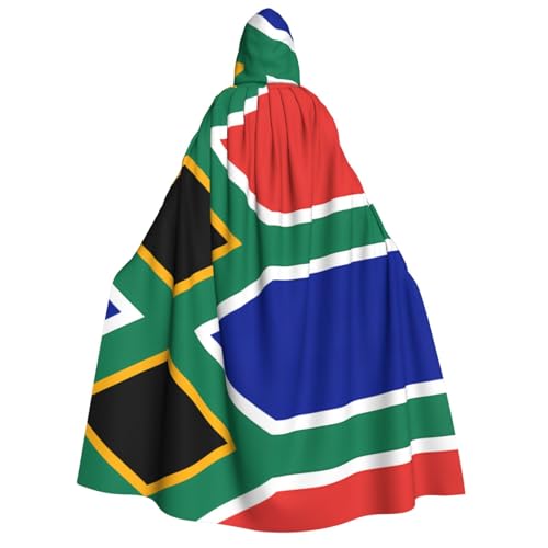 PHAYAH Südafrika-Flagge, Halloween, Erwachsenen-Kapuzenumhang mit Kapuze, Bademantel für Damen, Herren, Halloween, Verkleidung, Party, Cosplay-Kostüme von PHAYAH