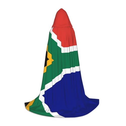 PHAYAH Südafrikanische Flagge, Muster, Halloween, Hexe, Hexerei, Kapuzenmantel, Umhang, Weihnachten, Kapuzenpullover, Cosplay, Maskerade, Partykleid, Geschenk, Kostüm, Größe S von PHAYAH
