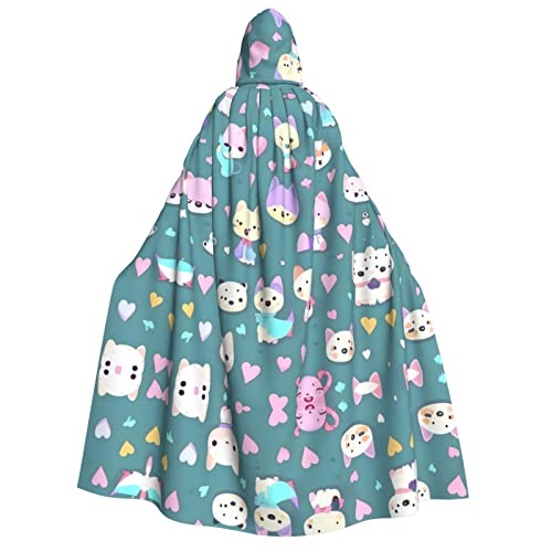 PHAYAH Süßer kleiner Fuchs Halloween Erwachsene Kapuzenumhang Kapuzenmantel Damen Herren Halloween Dress Up Party Cosplay Kostüme von PHAYAH