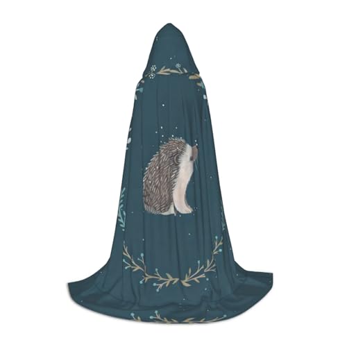 PHAYAH Süßer kleiner Igel-Umhang mit Kapuze für Erwachsene, Maskerade, Cosplay, Halloween, Hexenumhang, Weihnachten, Party, Robe, Größe S von PHAYAH