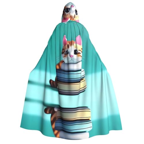 PHAYAH Süßer stapelbarer Katzenmantel für Halloween, Erwachsene, Kapuzenmantel, Damen, Herren, Halloween, Verkleidung, Party, Cosplay-Kostüme PHAYAH Süßer stapelbarer Katzenmantel für Halloween, Erwachsene, Kapuzenmantel, Damen, Herren, Halloween, Verkleidung, Party, Cosplay-Kostüme von PHAYAH