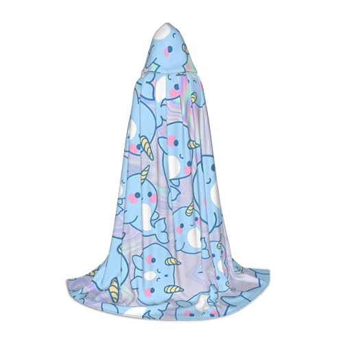 PHAYAH Süßes Fischmuster Halloween Hexe Hexerei Kapuzenmantel Umhang Weihnachten Hoodie Cosplay Maskerade Partykleid Geschenk Kostüm L von PHAYAH