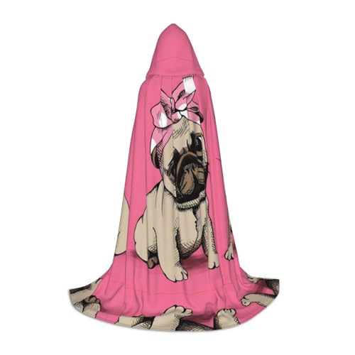 PHAYAH Süßes Hundemuster Halloween Erwachsene Kapuzenmantel Umhang Damen Herren Halloween Dress Up Party Cosplay Kostüme S von PHAYAH