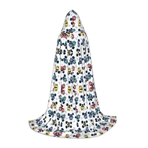 PHAYAH Süßes Monster-Trucks-Muster, Halloween, Erwachsene, Kapuzenmantel, Umhang, Damen, Herren, Halloween, Verkleidung, Party, Cosplay, Kostüme, Größe L von PHAYAH