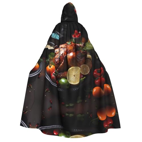 PHAYAH Tantalizing Roast Turkey Halloween Adult Hooded Cape Hooded Robe Women'S Mens Halloween Dress Up Party Cosplay Costumes von PHAYAH