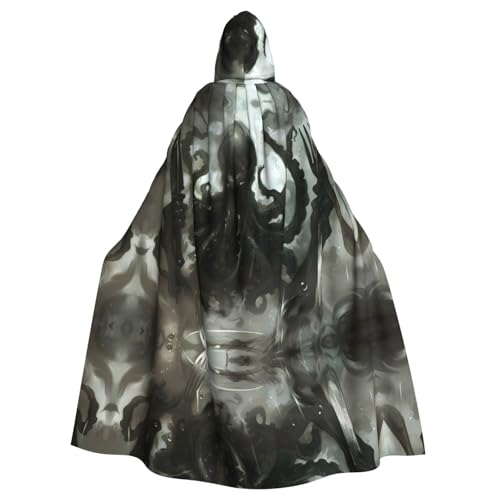 PHAYAH Tintenfisch mit Messer und Gabel, langer Kapuzenumhang, Polyester, Umhang, Hexe, Halloween-Kostüme für Cosplay-Kostüm, Damen und Herren PHAYAH Tintenfisch mit Messer und Gabel, langer Kapuzenumhang, Polyester, Umhang, Hexe, Halloween-Kostüme für Cosplay-Kostüm, Damen und Herren von PHAYAH