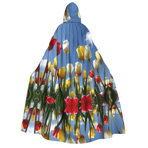 PHAYAH Tulpenfeld, Halloween, Erwachsenen-Kapuzenumhang mit Kapuze, für Damen, Herren, Halloween, Verkleidung, Party, Cosplay-Kostüme PHAYAH Tulpenfeld, Halloween, Erwachsenen-Kapuzenumhang mit Kapuze, für Damen, Herren, Halloween, Verkleidung, Party, Cosplay-Kostüme von PHAYAH