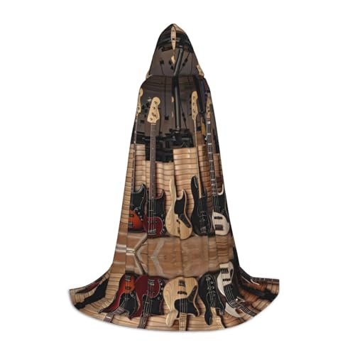PHAYAH Umhang mit Kapuze für Erwachsene, Gitarre, Bass, Musik, Musikinstrumente, für Maskerade, Cosplay, Halloween, Hexenumhang, Weihnachten, Party, Robe S PHAYAH Umhang mit Kapuze für Erwachsene, Gitarre, Bass, Musik, Musikinstrumente, für Maskerade, Cosplay, Halloween, Hexenumhang, Weihnachten, Party, Robe S von PHAYAH