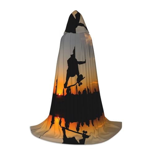 PHAYAH Umhang mit Kapuze für Erwachsene, Skateboard-Muster, für Maskerade, Cosplay, Halloween, Hexenumhang, Weihnachten, Party, Robe, Größe S PHAYAH Umhang mit Kapuze für Erwachsene, Skateboard-Muster, für Maskerade, Cosplay, Halloween, Hexenumhang, Weihnachten, Party, Robe, Größe S von PHAYAH