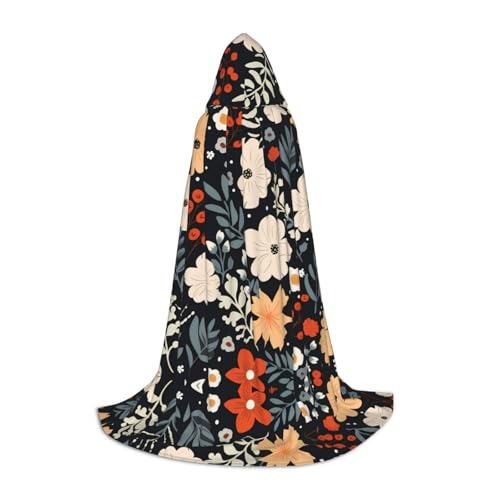 PHAYAH Umhang mit Kapuze und Cartoon-Motiv, kleines Blumenmuster, Hexe, Halloween-Kostüme für Cosplay, Kostüm, Maskerade, für Damen und Herren, Größe L PHAYAH Umhang mit Kapuze und Cartoon-Motiv, kleines Blumenmuster, Hexe, Halloween-Kostüme für Cosplay, Kostüm, Maskerade, für Damen und Herren, Größe L von PHAYAH