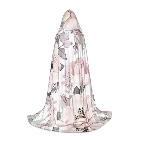 PHAYAH Wasserfarben-Blumenmuster, Halloween, Erwachsenen-Bademantel mit Kapuze, für Damen, Herren, Halloween, Party, Cosplay, Kostüme, Größe L PHAYAH Wasserfarben-Blumenmuster, Halloween, Erwachsenen-Bademantel mit Kapuze, für Damen, Herren, Halloween, Party, Cosplay, Kostüme, Größe L von PHAYAH