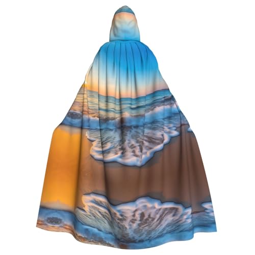 PHAYAH Waves After Dusk Langer Kapuzenumhang Polyester Umhang Hexe Halloween Kostüme für Cosplay Kostüm Damen Herren von PHAYAH