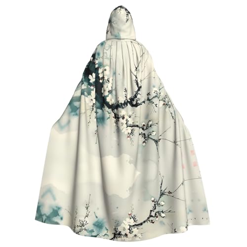 PHAYAH Waxing Pflaumenblume, langer Kapuzenumhang, Polyester, Hexe, Halloween-Kostüme für Cosplay, Kostüm, Damen und Herren PHAYAH Waxing Pflaumenblume, langer Kapuzenumhang, Polyester, Hexe, Halloween-Kostüme für Cosplay, Kostüm, Damen und Herren von PHAYAH