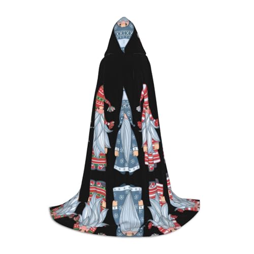 PHAYAH Weihnachtsmann-Zwerg-Muster, Halloween, Erwachsene, Kapuzenmantel, Umhang, Damen, Herren, Halloween, Verkleidung, Party, Cosplay, Kostüme, Größe L von PHAYAH
