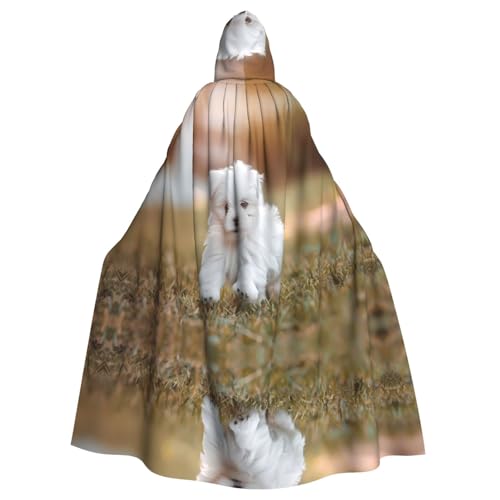 PHAYAH Weißer Baby-Hundeumhang mit Kapuze, Polyester, Hexe, Halloween-Kostüme für Cosplay, für Damen und Herren von PHAYAH