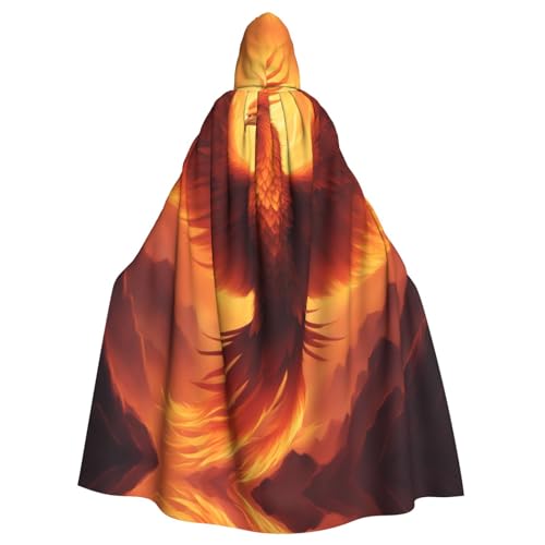 PHAYAH Wunderschöner Phoenix langer Kapuzenumhang aus Polyester, Hexe, Halloween-Kostüme für Cosplay-Kostüm, Damen und Herren von PHAYAH