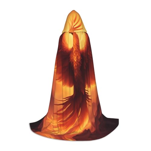 PHAYAH Wunderschönes Phoenix-Muster Halloween Hexe Hexerei Kapuzenmantel Umhang Weihnachten Hoodie Cosplay Maskerade Partykleid Geschenk Kostüm L von PHAYAH