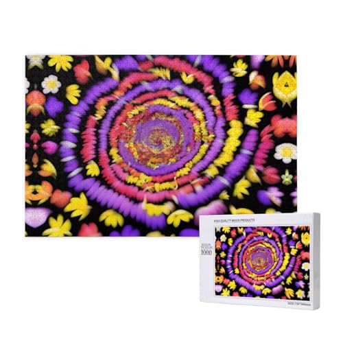 Phayah 1000 Teile Erwachsenenpuzzle Kinder Holzpuzzle Spielzeug DIY Kit Heimdekoration 75 x 50 cm Blumen-Wirbelmuster Phayah 1000 Teile Erwachsenenpuzzle Kinder Holzpuzzle Spielzeug DIY Kit Heimdekoration 75 x 50 cm Blumen-Wirbelmuster von PHAYAH