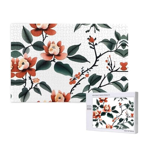 Phayah 1000 Teile Erwachsenenpuzzle Kinder Holzpuzzle Spielzeug DIY Kit Heimdekoration 75 x 50 cm Blumenpflanzen Muster Phayah 1000 Teile Erwachsenenpuzzle Kinder Holzpuzzle Spielzeug DIY Kit Heimdekoration 75 x 50 cm Blumenpflanzen Muster von PHAYAH