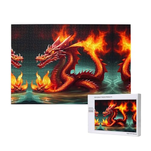 Phayah 1000 Teile Erwachsenenpuzzle Kinder Holzpuzzle Spielzeug DIY Kit Heimdekoration 75 x 50 cm Drachenkönig im Feuer Muster Phayah 1000 Teile Erwachsenenpuzzle Kinder Holzpuzzle Spielzeug DIY Kit Heimdekoration 75 x 50 cm Drachenkönig im Feuer Muster von PHAYAH