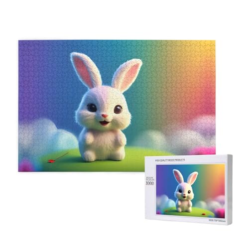 Phayah 1000 Teile Erwachsenenpuzzle Kinder Holzpuzzle Spielzeug DIY Kit Heimdekoration 75 x 50 cm Ein Hasenmuster Phayah 1000 Teile Erwachsenenpuzzle Kinder Holzpuzzle Spielzeug DIY Kit Heimdekoration 75 x 50 cm Ein Hasenmuster von PHAYAH