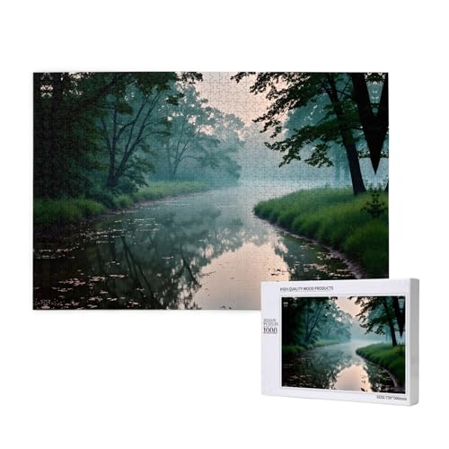 Phayah 1000 Teile Erwachsenenpuzzle Kinder Holzpuzzle Spielzeug DIY Kit Heimdekoration 75 x 50 cm Ein kleines Flussmuster Phayah 1000 Teile Erwachsenenpuzzle Kinder Holzpuzzle Spielzeug DIY Kit Heimdekoration 75 x 50 cm Ein kleines Flussmuster von PHAYAH