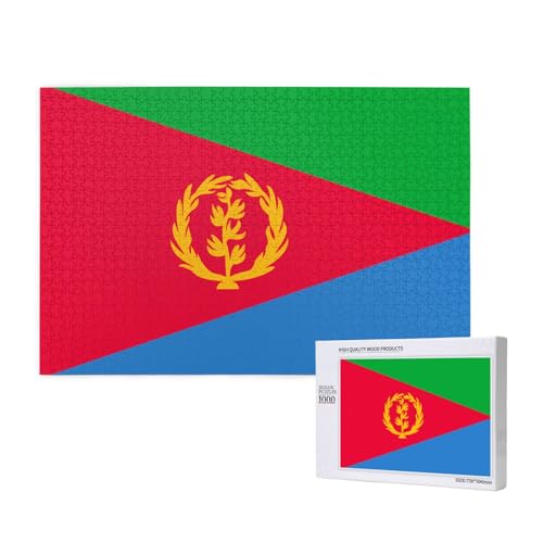 Phayah 1000 Teile Erwachsenenpuzzle Kinder Holzpuzzle Spielzeug DIY Kit Heimdekoration 75 x 50 cm Eritreische Flagge Muster Phayah 1000 Teile Erwachsenenpuzzle Kinder Holzpuzzle Spielzeug DIY Kit Heimdekoration 75 x 50 cm Eritreische Flagge Muster von PHAYAH