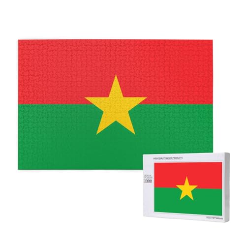 Phayah 1000 Teile Erwachsenenpuzzle Kinder Holzpuzzle Spielzeug DIY Kit Heimdekoration 75 x 50 cm Flagge von Burkina Faso Muster Phayah 1000 Teile Erwachsenenpuzzle Kinder Holzpuzzle Spielzeug DIY Kit Heimdekoration 75 x 50 cm Flagge von Burkina Faso Muster von PHAYAH