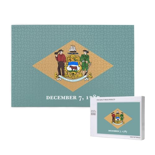 Phayah 1000 Teile Erwachsenenpuzzle Kinder Holzpuzzle Spielzeug DIY Kit Heimdekoration 75 x 50 cm Flagge von Delaware Muster Phayah 1000 Teile Erwachsenenpuzzle Kinder Holzpuzzle Spielzeug DIY Kit Heimdekoration 75 x 50 cm Flagge von Delaware Muster von PHAYAH