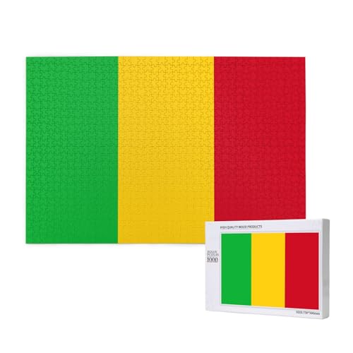Phayah 1000 Teile Erwachsenenpuzzle Kinder Holzpuzzle Spielzeug DIY Kit Heimdekoration 75 x 50 cm Flagge von Mali Muster Phayah 1000 Teile Erwachsenenpuzzle Kinder Holzpuzzle Spielzeug DIY Kit Heimdekoration 75 x 50 cm Flagge von Mali Muster von PHAYAH