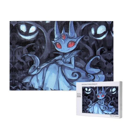 Phayah 1000 Teile Erwachsenenpuzzle Kinder Holzpuzzle Spielzeug DIY Kit Heimdekoration 75 x 50 cm Rotäugiges Elfenmuster von PHAYAH