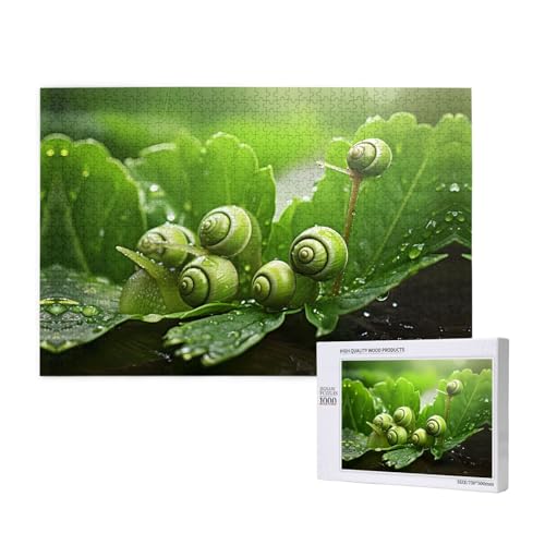 Phayah 1000 Teile Erwachsenenpuzzle Kinder Holzpuzzle Spielzeug DIY Kit Heimdekoration 75 x 50 cm Schnecke auf Gemüseblattmuster Phayah 1000 Teile Erwachsenenpuzzle Kinder Holzpuzzle Spielzeug DIY Kit Heimdekoration 75 x 50 cm Schnecke auf Gemüseblattmuster von PHAYAH
