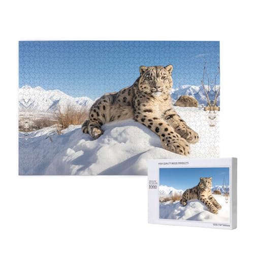 Phayah 1000 Teile Erwachsenenpuzzle Kinder Holzpuzzle Spielzeug DIY Kit Heimdekoration 75 x 50 cm Schneeleopard-Muster Phayah 1000 Teile Erwachsenenpuzzle Kinder Holzpuzzle Spielzeug DIY Kit Heimdekoration 75 x 50 cm Schneeleopard-Muster von PHAYAH