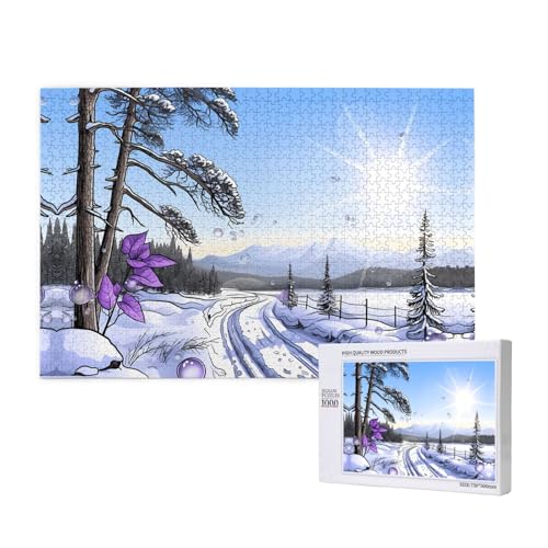 Phayah 1000 Teile Erwachsenenpuzzle Kinder Holzpuzzle Spielzeug DIY Kit Heimdekoration 75 x 50 cm Schneestraße Muster Phayah 1000 Teile Erwachsenenpuzzle Kinder Holzpuzzle Spielzeug DIY Kit Heimdekoration 75 x 50 cm Schneestraße Muster von PHAYAH
