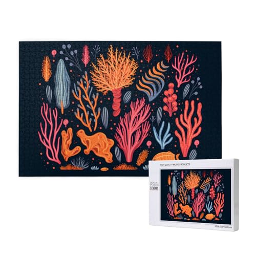 Phayah 1000 Teile Erwachsenenpuzzle Kinder Holzpuzzle Spielzeug DIY Kit Heimdekoration 75 x 50 cm Unterwasserbaum Grasmuster Phayah 1000 Teile Erwachsenenpuzzle Kinder Holzpuzzle Spielzeug DIY Kit Heimdekoration 75 x 50 cm Unterwasserbaum Grasmuster von PHAYAH