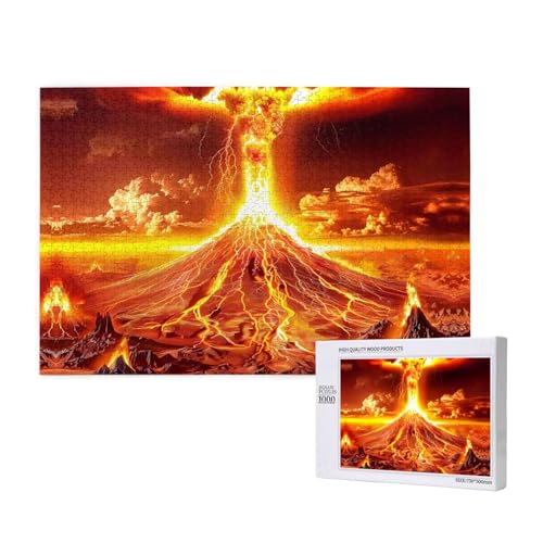 Phayah 1000 Teile Erwachsenenpuzzle Kinder Holzpuzzle Spielzeug DIY Kit Heimdekoration 75 x 50 cm Vulkanausbruchsmuster Phayah 1000 Teile Erwachsenenpuzzle Kinder Holzpuzzle Spielzeug DIY Kit Heimdekoration 75 x 50 cm Vulkanausbruchsmuster von PHAYAH